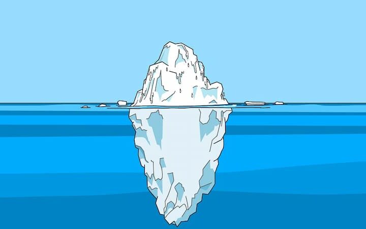 Dessin d'un iceberg avec partie immergée
