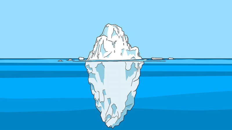 Dessin d'un iceberg avec partie immergée