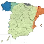 Carte des régions linguistiques d'Espagne illustrant la diversité des langues co-officielles
