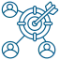 Cible avec flèche et profils utilisateurs connectés pour le ciblage marketing